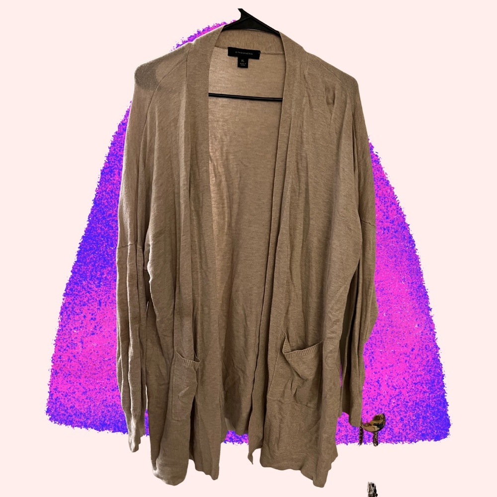 Atmosphere Tan Open Cardigan